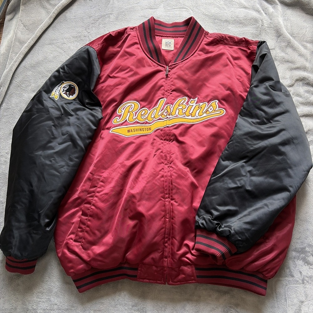 VTG Mens Washington Redskins Bomber Jacket Sz XL Reebok Gridiron Classic Reverse